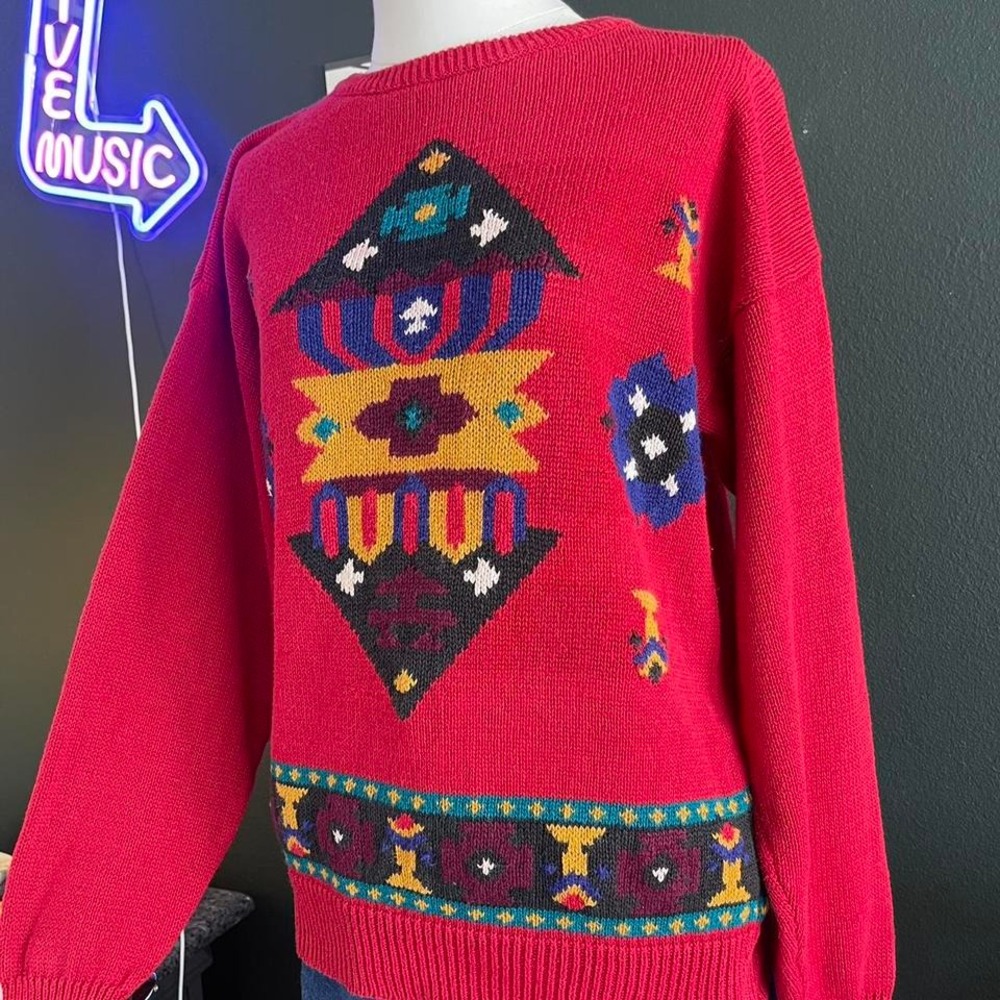 Vintage 80s southwest western sweater vintage sweater medium